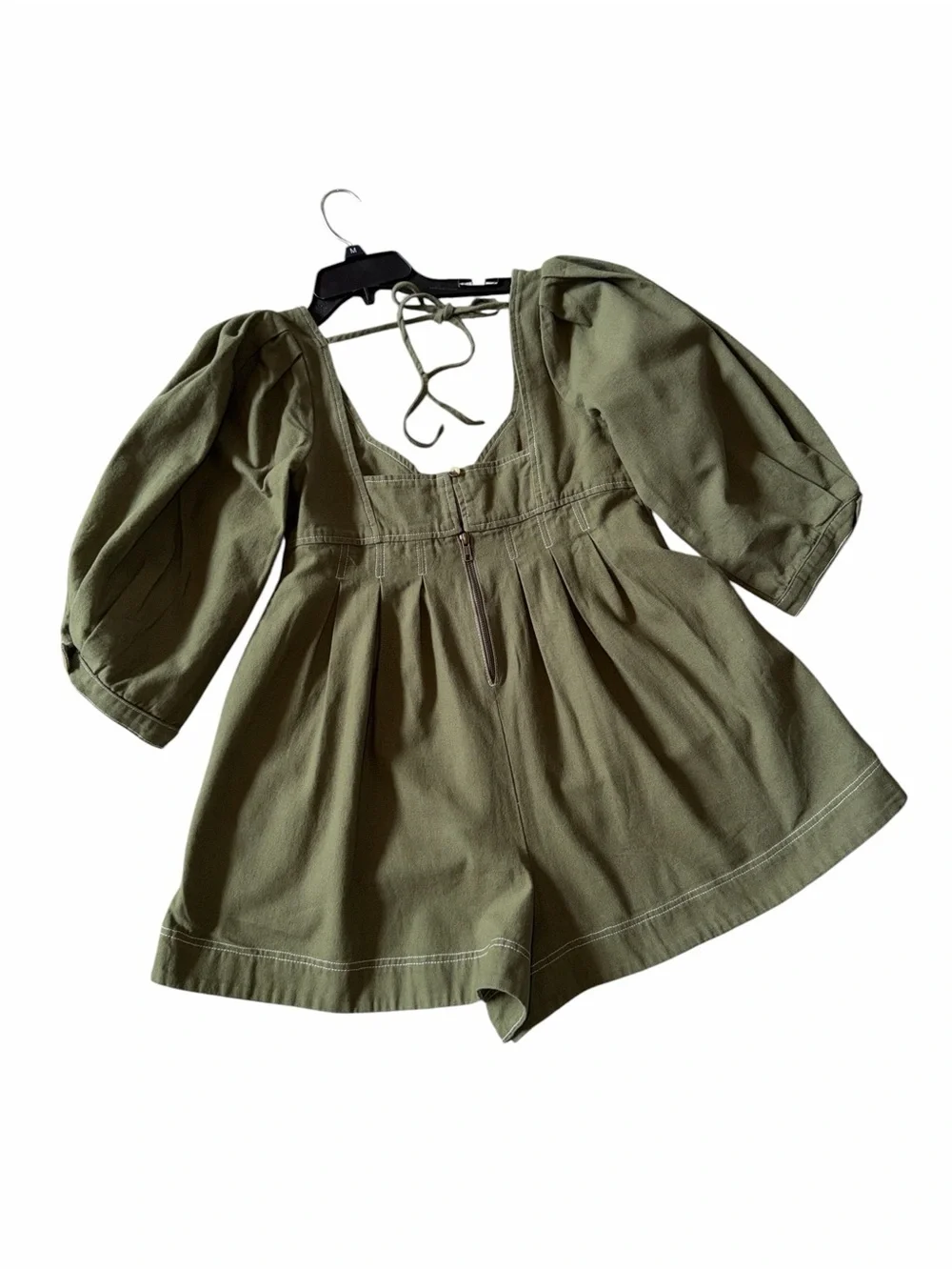 Free people Regret Me Romper Denim Twill Green Size 6